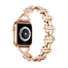 Ladder Buckle Metal Watch Band For Apple Watch SE 2023 44mm(Rose Gold) - 1