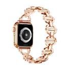 Ladder Buckle Metal Watch Band For Apple Watch SE 2023 40mm(Rose Gold) - 1