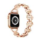Ladder Buckle Metal Watch Band For Apple Watch 9 45mm(Rose Gold) - 1