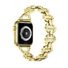 Ladder Buckle Metal Watch Band For Apple Watch 9 41mm(Gold) - 1