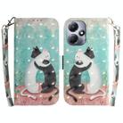 For Infinix Hot 30 Play 3D Colored Horizontal Flip Leather Phone Case(Black White Cat) - 1