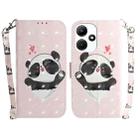 For Infinix Hot 30i 3D Colored Horizontal Flip Leather Phone Case(Heart Panda) - 1