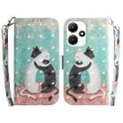 For Infinix Hot 30i 3D Colored Horizontal Flip Leather Phone Case(Black White Cat) - 1