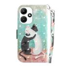 For Infinix Hot 30i 3D Colored Horizontal Flip Leather Phone Case(Black White Cat) - 3