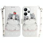 For Infinix Hot 30i 3D Colored Horizontal Flip Leather Phone Case(Cute Cat) - 1