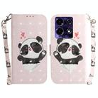 For Infinix Note 30 3D Colored Horizontal Flip Leather Phone Case(Heart Panda) - 1