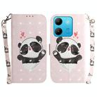 For Infinix Smart 7 African 3D Colored Horizontal Flip Leather Phone Case(Heart Panda) - 1