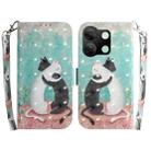 For Infinix Smart 7 HD 3D Colored Horizontal Flip Leather Phone Case(Black White Cat) - 1