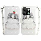 For Infinix Smart 7 HD 3D Colored Horizontal Flip Leather Phone Case(Cute Cat) - 1