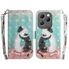 For Infinix Hot 40 / 40 Pro 3D Colored Horizontal Flip Leather Phone Case(Black White Cat) - 1