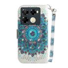 For Infinix Note 40 Pro 4G / 40 Pro 5G 3D Colored Horizontal Flip Leather Phone Case(Peacock Wreath) - 3