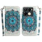 For Infinix Note 40 Pro+ 5G 3D Colored Horizontal Flip Leather Phone Case(Peacock Wreath) - 1