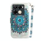 For Infinix Note 40 Pro+ 5G 3D Colored Horizontal Flip Leather Phone Case(Peacock Wreath) - 3