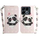 For Infinix Note 40 3D Colored Horizontal Flip Leather Phone Case(Heart Panda) - 1