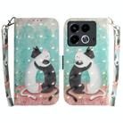 For Infinix Note 40 3D Colored Horizontal Flip Leather Phone Case(Black White Cat) - 1