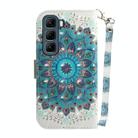 For Infinix Hot 50 4G 3D Colored Horizontal Flip Leather Phone Case(Peacock Wreath) - 3