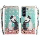 For Infinix Hot 50 4G 3D Colored Horizontal Flip Leather Phone Case(Black White Cat) - 1