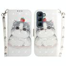 For Infinix Hot 50 4G 3D Colored Horizontal Flip Leather Phone Case(Cute Cat) - 1