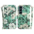 For Infinix Hot 50 5G 3D Colored Horizontal Flip Leather Phone Case(Watercolor Flower) - 1