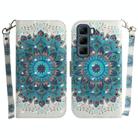 For Infinix Hot 50 5G 3D Colored Horizontal Flip Leather Phone Case(Peacock Wreath) - 1