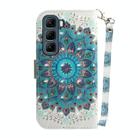 For Infinix Hot 50 5G 3D Colored Horizontal Flip Leather Phone Case(Peacock Wreath) - 3
