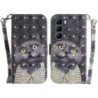 For Infinix Hot 50 5G 3D Colored Horizontal Flip Leather Phone Case(Hug Cat) - 1