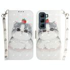 For Infinix Hot 50 5G 3D Colored Horizontal Flip Leather Phone Case(Cute Cat) - 1