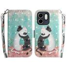 For Infinix Hot 50i / Smart 9 3D Colored Horizontal Flip Leather Phone Case(Black White Cat) - 1