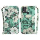For Nokia C22 3D Colored Horizontal Flip Leather Phone Case(Watercolor Flower) - 1