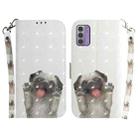 For Nokia G42 3D Colored Horizontal Flip Leather Phone Case(Pug) - 1