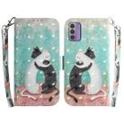 For Nokia G42 3D Colored Horizontal Flip Leather Phone Case(Black White Cat) - 1