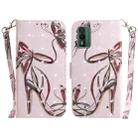 For Nokia XR21 3D Colored Horizontal Flip Leather Phone Case(Butterfly High-heeled) - 1