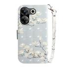 For Tecno Camon 20 Pro 5G 3D Colored Horizontal Flip Leather Phone Case(Magnolia) - 3