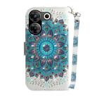 For Tecno Camon 20 Pro 5G 3D Colored Horizontal Flip Leather Phone Case(Peacock Wreath) - 3