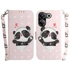 For Tecno Camon 20 Pro 5G 3D Colored Horizontal Flip Leather Phone Case(Heart Panda) - 1