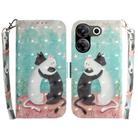 For Tecno Camon 20 Pro 5G 3D Colored Horizontal Flip Leather Phone Case(Black White Cat) - 1