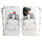 For Tecno Camon 20 Pro 5G 3D Colored Horizontal Flip Leather Phone Case(Cute Cat) - 1