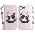 For Tecno Pova 5 3D Colored Horizontal Flip Leather Phone Case(Heart Panda) - 1