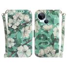 For Tecno Spark 10 5G 3D Colored Horizontal Flip Leather Phone Case(Watercolor Flower) - 1