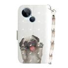 For Tecno Spark 10 5G 3D Colored Horizontal Flip Leather Phone Case(Pug) - 3