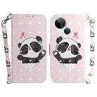For Tecno Spark 10 5G 3D Colored Horizontal Flip Leather Phone Case(Heart Panda) - 1