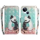For Tecno Spark 10 5G 3D Colored Horizontal Flip Leather Phone Case(Black White Cat) - 1