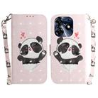For Tecno Spark 10 Pro 3D Colored Horizontal Flip Leather Phone Case(Heart Panda) - 1