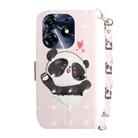 For Tecno Spark 10 Pro 3D Colored Horizontal Flip Leather Phone Case(Heart Panda) - 3