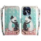For Tecno Spark 10 Pro 3D Colored Horizontal Flip Leather Phone Case(Black White Cat) - 1