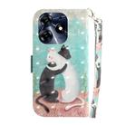 For Tecno Spark 10 Pro 3D Colored Horizontal Flip Leather Phone Case(Black White Cat) - 3