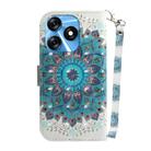 For Tecno Spark 10 / Spark 10C 3D Colored Horizontal Flip Leather Phone Case(Peacock Wreath) - 3