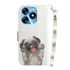 For Tecno Spark 10 / Spark 10C 3D Colored Horizontal Flip Leather Phone Case(Pug) - 3