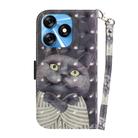 For Tecno Spark 10 / Spark 10C 3D Colored Horizontal Flip Leather Phone Case(Hug Cat) - 3