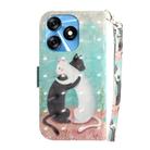 For Tecno Spark 10 / Spark 10C 3D Colored Horizontal Flip Leather Phone Case(Black White Cat) - 3